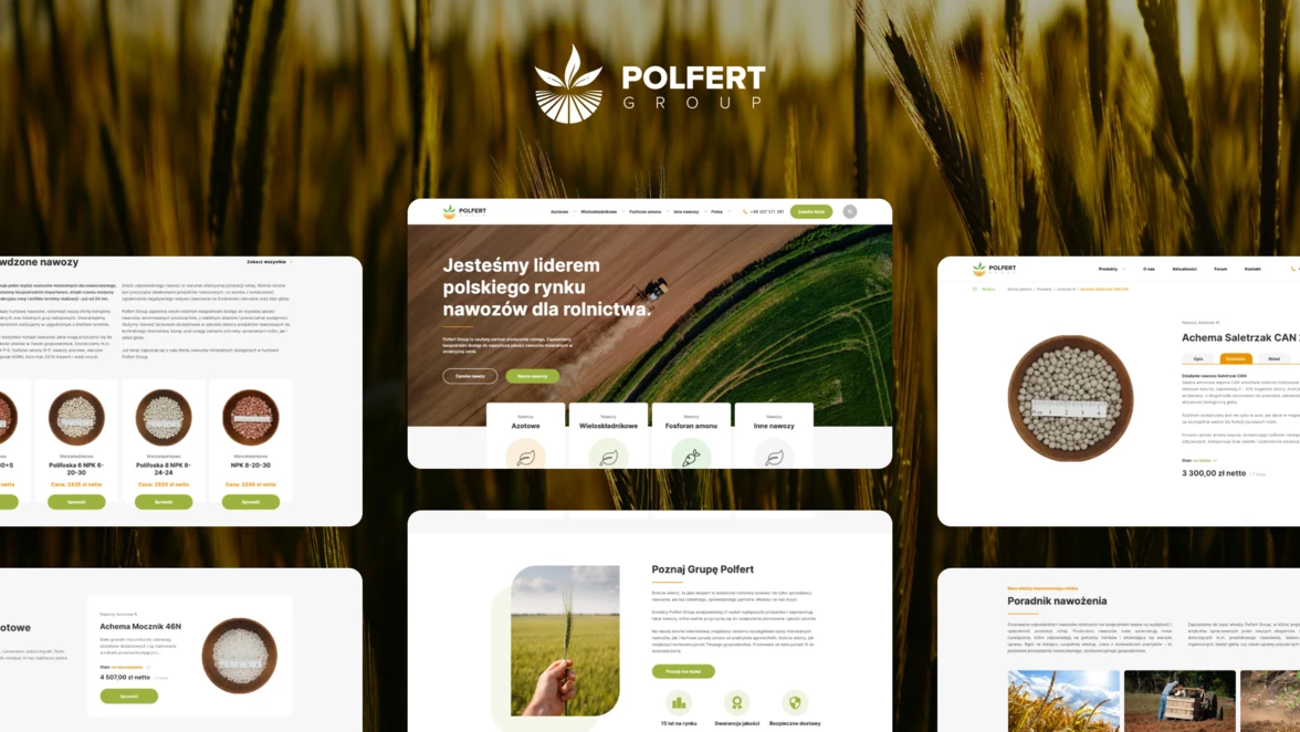 Realizacja Polfert strona internetowa makiety