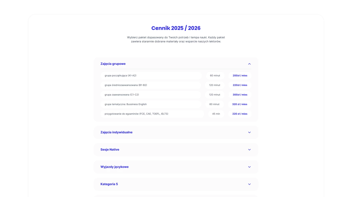 Makieta strony internetowej
