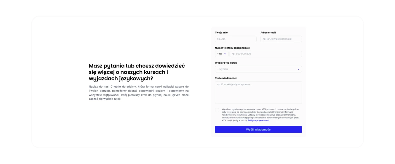 Makieta strony internetowej