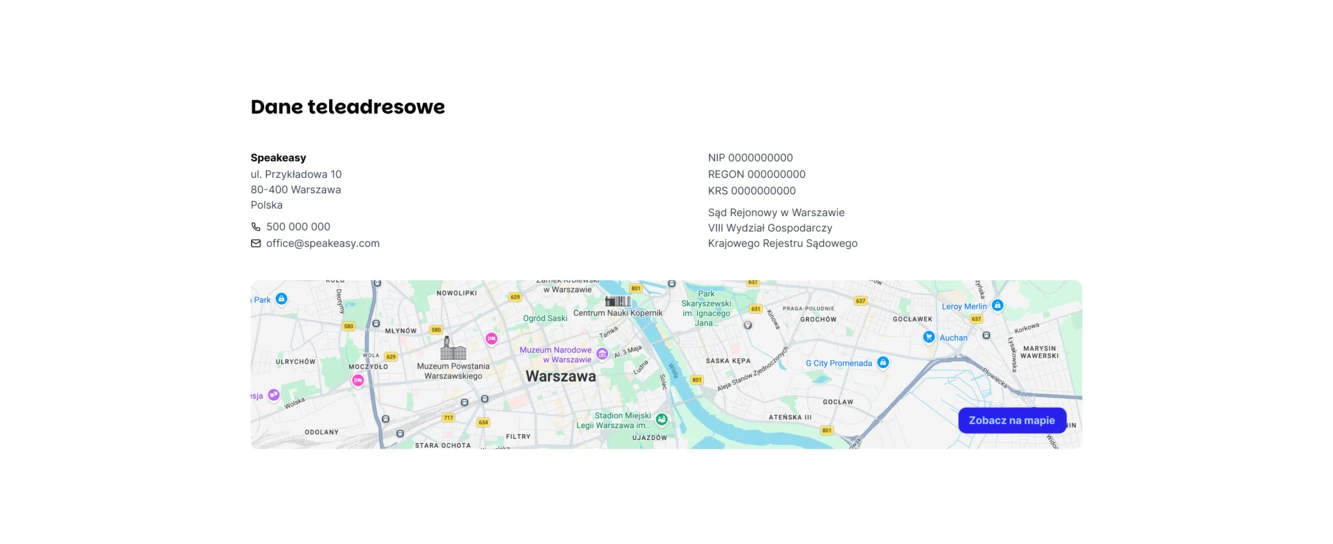 Makieta strony internetowej