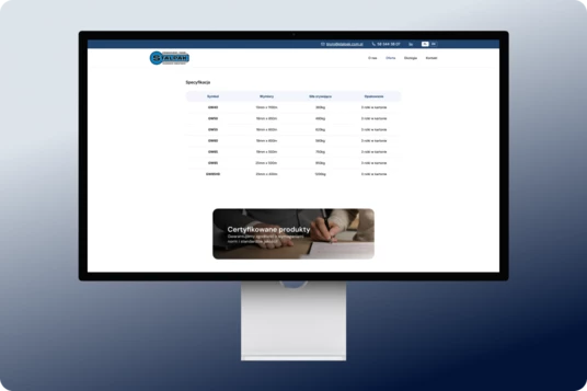 Makieta strony internetowej